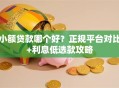 小额贷款哪个好？正规平台对比+利息低选款攻略