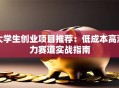 大学生创业项目推荐：低成本高潜力赛道实战指南