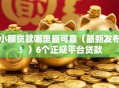 小额贷款哪里最可靠（最新发布！）6个正规平台贷款
