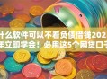 什么软件可以不看负债借钱2025年立即学会！必用这5个网贷口子不用看负债借钱