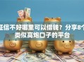 征信不好哪里可以借钱？分享8个类似高炮口子的平台