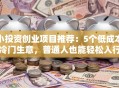 小投资创业项目推荐：5个低成本冷门生意，普通人也能轻松入行！
