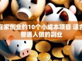 在家创业的10个小成本项目 适合普通人做的副业