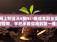 网上创业从0到1：低成本副业实战指南，手把手教你赚到第一桶金
