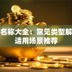 贷款名称大全：常见类型解析及适用场景推荐