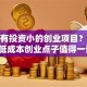 有没有投资小的创业项目？这几个低成本创业点子值得一试！