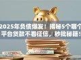 2025年负债爆发！揭秘5个哪个平台贷款不看征信，秒批秘籍！