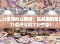 人力资源创业项目：破解招聘难题 打造灵活用工新生态！
