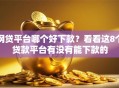 网贷平台哪个好下款？看看这8个贷款平台有没有能下款的