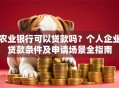 农业银行可以贷款吗？个人企业贷款条件及申请场景全指南