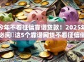 今年不看征信靠谱贷款！2025年必阅​这5个靠谱网贷不看征信借款口子