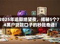 2025年逾期绝望夜，揭秘5个714黑户贷款口子的秒批奇迹！