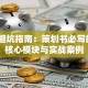 创业避坑指南：策划书必写的3大核心模块与实战案例