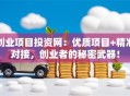 创业项目投资网：优质项目+精准对接，创业者的秘密武器！