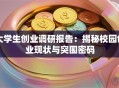 大学生创业调研报告：揭秘校园创业现状与突围密码