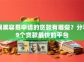 网黑容易申请的贷款有哪些？分享9个贷款最快的平台