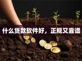 什么贷款软件好，正规又靠谱