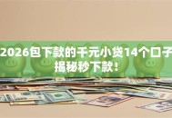 2026包下款的千元小贷14个口子揭秘秒下款！