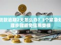 贷款逾期2天怎么办？3个紧急处理步骤避免信用受损