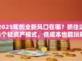 2025年创业新风口在哪？抓住这5个轻资产模式，低成本也能玩转市场！