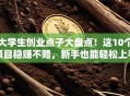 大学生创业点子大盘点！这10个项目稳赚不赔，新手也能轻松上手