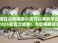 现在还有哪些小贷可以用的平台2025年首次披露！为您阐释这五个现在哪些网贷口子还能借钱
