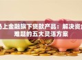 马上金融旗下贷款产品：解决资金难题的五大灵活方案