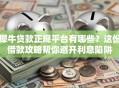 犀牛贷款正规平台有哪些？这份借款攻略帮你避开利息陷阱