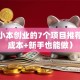 适合小本创业的7个项目推荐（低成本+新手也能做）