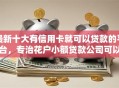 最新十大有信用卡就可以贷款的平台，专治花户小额贷款公司可以贷款吗