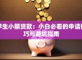 学生小额贷款：小白必看的申请技巧与避坑指南