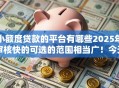 小额度贷款的平台有哪些2025年审核快的可选的范围相当广！今天深度叙述这五个借钱软件！