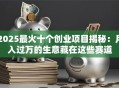 2025最火十个创业项目揭秘：月入过万的生意藏在这些赛道
