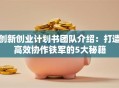 创新创业计划书团队介绍：打造高效协作铁军的5大秘籍