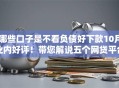 哪些口子是不看负债好下款10月业内好评！带您解说五个网贷平台借钱不看负债容易下款