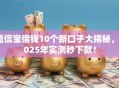 置信宝借钱10个新口子大揭秘，2025年实测秒下款！
