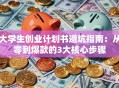 大学生创业计划书避坑指南：从零到爆款的3大核心步骤