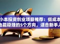 小本投资创业项目推荐：低成本也能稳赚的5个方向，适合新手入局！