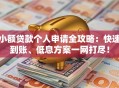 小额贷款个人申请全攻略：快速到账、低息方案一网打尽！