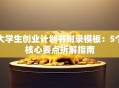 大学生创业计划书附录模板：5个核心要点拆解指南