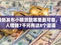 最新发布小额贷款哪里最可靠，私人借钱7千元有这8个渠道