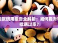 贷款信用报告全解析：如何提升审批通过率？