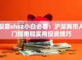 股票shsz小白必看：沪深两市入门指南和实用投资技巧