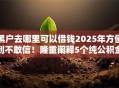 黑户去哪里可以借钱2025年方便到不敢信！隆重阐释5个纯公积金授信不上征信