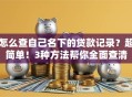 怎么查自己名下的贷款记录？超简单！3种方法帮你全面查清