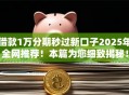 借款1万分期秒过新口子2025年全网推荐！本篇为您细致揭秘！
