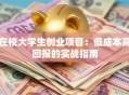 在校大学生创业项目：低成本高回报的实战指南
