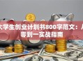 大学生创业计划书800字范文：从零到一实战指南