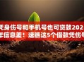 凭身伤号和手机号也可贷款2025年信息差！速瞧这5个借款凭伤号手机号平台可借