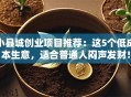 小县城创业项目推荐：这5个低成本生意，适合普通人闷声发财！